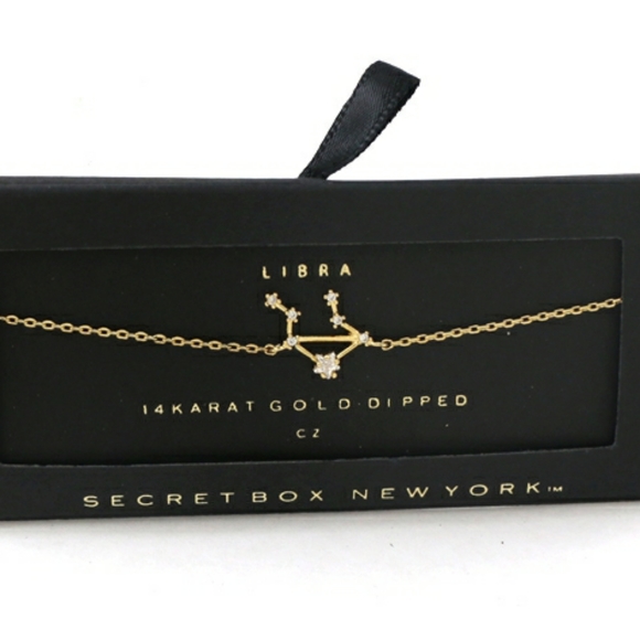 Gold Libra Zodiac Sign Pendant Charm Bracelet 14K - Picture 3 of 3